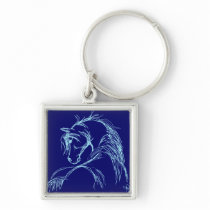 Artsy Horse Head Sketch Keychain