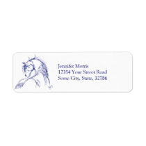Artsy Horse Head Sketch Custom Return Address Labels