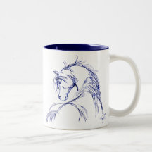 Artsy Horse Head Sketch Mug