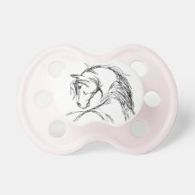 Artsy Horse Head Sketch Pacifier
