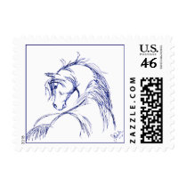 Artsy Horse Head Sketch Stamps