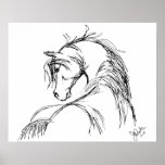 Artsy Horse Head Sketch posters