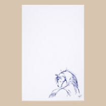 Artsy Horse Head Sketch stationery