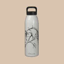 Artsy Horse Head Sketch water bottles