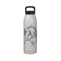 Artsy Horse Head Sketch Water Bottles
