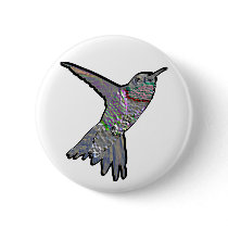 Artsy Hummingbird Buttons