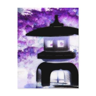 Artsy日本の塔様式の庭のランタン postcard