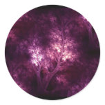 artsy_magenta_trees round stickers