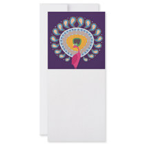 artsy paisley peacock full color rack card