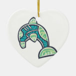 artsy patterned dolphin design christmas tree ornament