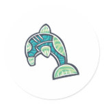 artsy patterned dolphin design stickers