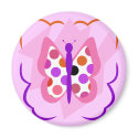 Artsy Polka Dot Butterfly Magnet