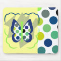 Artsy Polka Dot Butterfly Mousepad