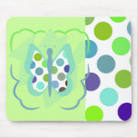 Artsy Polka Dot Butterfly Mousepad