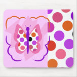 Artsy Polka Dot Butterfly Mousepad