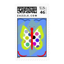 Artsy Polka Dot Butterfly Postage Stamp by polkadotpizazz Artsy Polka Dot Butterfly Postage Stamp