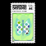Artsy Polka Dot Butterfly Postage Stamp