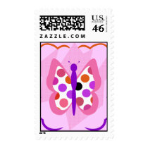 Artsy Polka Dot Butterfly Postage Stamp