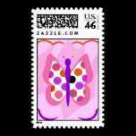 Artsy Polka Dot Butterfly Postage Stamp