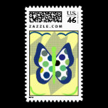 Artsy Polka Dot Butterfly Postage Stamp