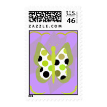 Artsy Polka Dot Butterfly Postage Stamp