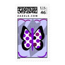 Artsy Polka Dot Butterfly Postage Stamp