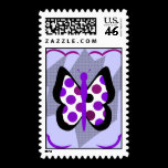 Artsy Polka Dot Butterfly Postage Stamp