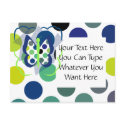 Artsy Polka Dot Butterfly Postcard