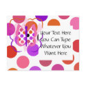 Artsy Polka Dot Butterfly Postcard