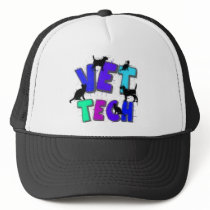 Artsy Vet Tech Gifts, Unique artist drawn design Trucker Hats