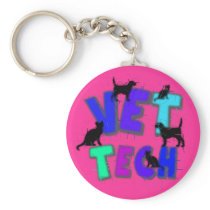 Artsy Vet Tech Gifts, Unique artist drawn design Keychains