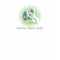 Artwork Australian Shepherd Agility TShirt by MenagerieMayhem Artwork Australian Shepherd Agility TShirt