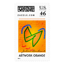 Artwork orange postage by JohnLionheart Artwork orange postage