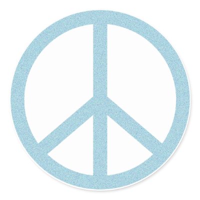 Arty Blue Peace Symbol Stickers by chmayer