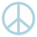 Arty Blue Peace Symbol Stickers