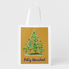 Arty Christmas Tree Grocery Bag