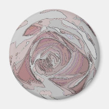 arty pink rose fridge magnet