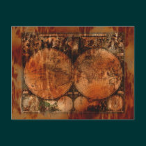 Arty Vintage Old World Map Postcard postcards