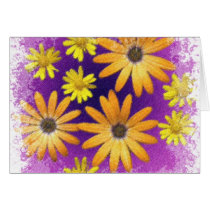 Arty Amarillo y Naranja Margaritas tarjetas by LaureFCarlisle Arty Amarillo y Naranja Margaritas tarjetas