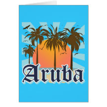 Aruba Beaches Sunset Greeting Cards