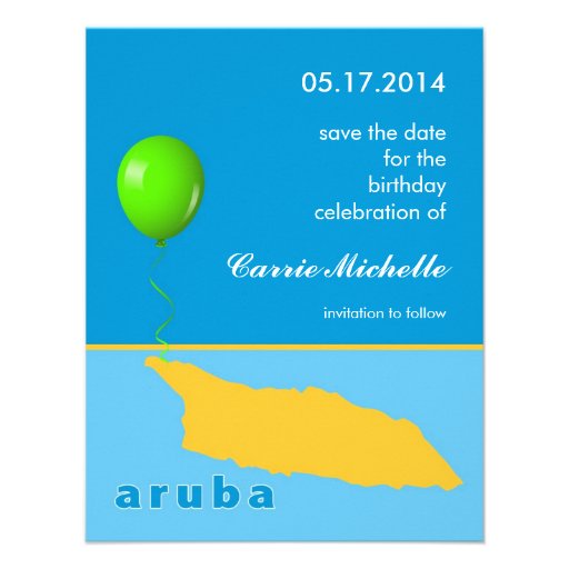 Aruba Birthday Save the Date Announcement