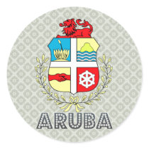 Aruba Coat of Arms Round Sticker