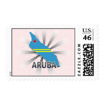 Aruba Flag Map 2.0 Postage Stamp