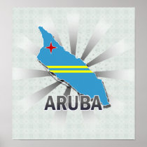 Aruba Flag Map 2.0 Posters