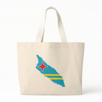 Aruba flag map canvas bag