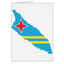 Aruba flag map greeting card