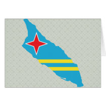 Aruba Flag Map full size Greeting Cards