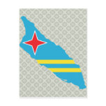 Aruba Flag Map full size Post Cards