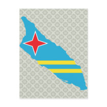 Aruba Flag Map full size Post Cards