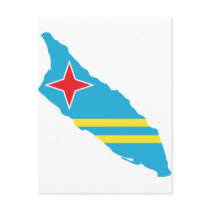 Aruba flag map postcard